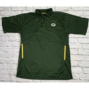 Green Bay Packers Majestic Coll Base Polo Shirt Mens 2XLT  Green Nfl Football